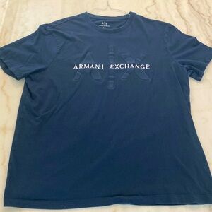 Men’s Armani Exchange Blue Graphic T-Shirt Size Large Athletic Fit